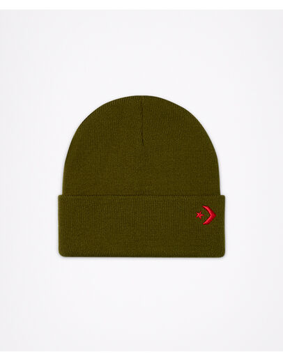 Foundation Beanie Dark Moss, Front View