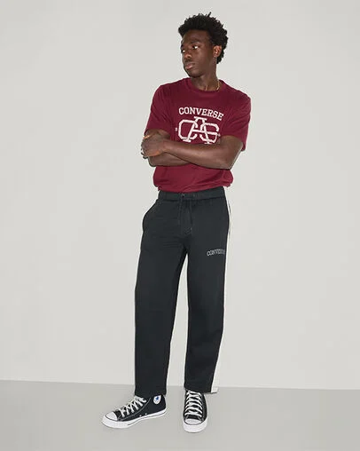 Stripe Relaxed Sweatpants Converse Black Multi, Detail View
