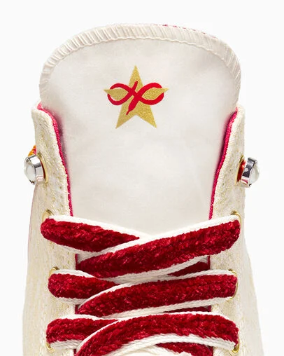 Chuck 70 Lunar New Year Egret/Enamel Red/Light Gold, Detail Angle View
