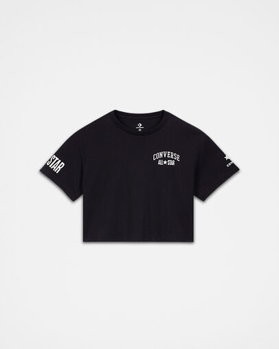 All Star Cropped Converse Black, Front View