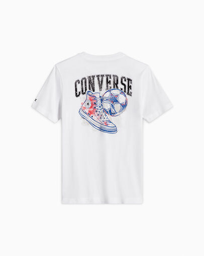 Soccer Star Graphic T-Shirt White, Back View