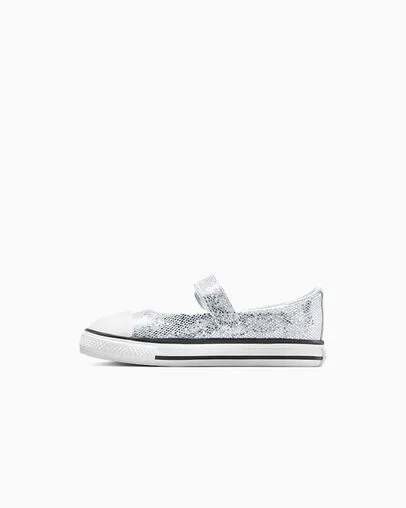 Chuck Taylor All Star Dainty Mary Jane Disco Glitter Easy On Barely Grey/White/Black, Inner Side View