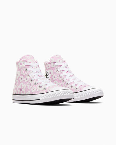 Chuck Taylor All Star Floral Chenille Stardust Lilac/Grape Fizz, Top and Side View