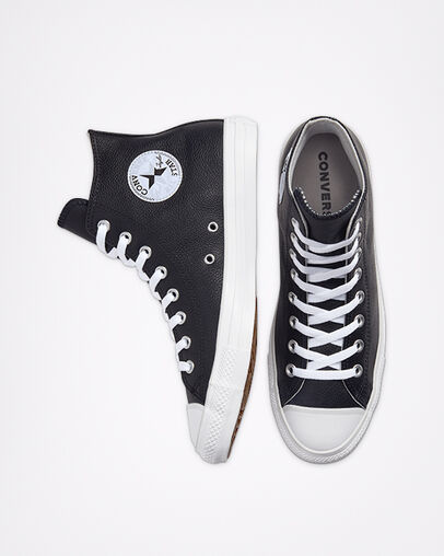 Seasonal Color Leather Chuck Taylor All Star Black/White/Mouse