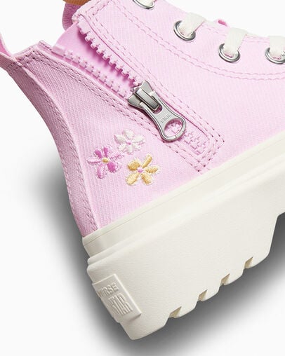 Chuck Taylor All Star Lugged Lift Flowers Platform Stardust Lilac, Detail Angle View