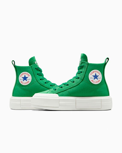 Converse Cruise Canvas & Suede Green/Green/Vintage White, Detail Angle View