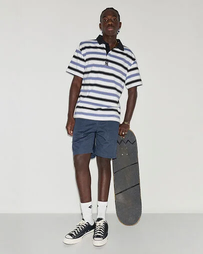 CONS Script Stripe Polo Shirt Indigo Storm Multi
