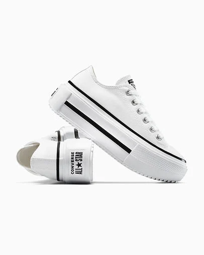 Chuck Taylor All Star Lift Double Stack Platform Canvas White/Black/White, Detail Angle View