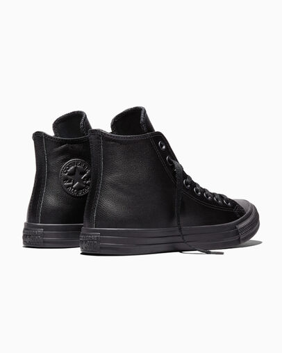 Chuck Taylor All Star Leather Black Mono, Heel View