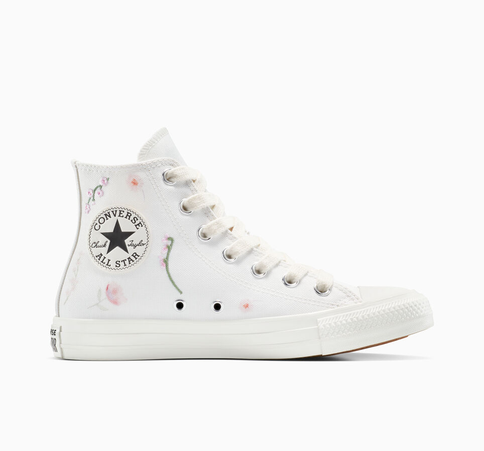 Chuck Taylor All Star Embroidered Flowers Vintage White/Egret/Silver