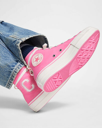 Chuck Taylor All Star Lift Platform Retro Varsity Oops Pink/Oops Pink, Reflective View