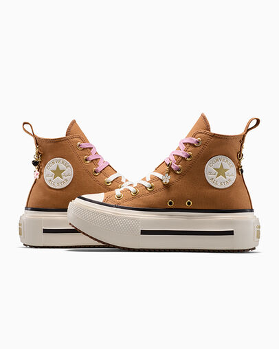 Chuck Taylor All Star Lift Double Stack Platform Charms Incensed/Egret/Cliffside Rose, Detail Angle View