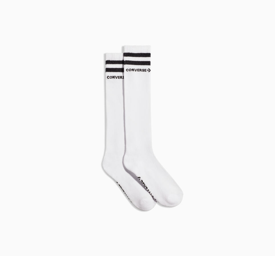 2-Pack Double Stripe Knee-High Socks Black/White