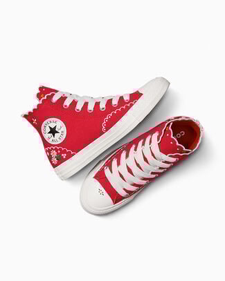 Chuck Taylor All Star Embroidered Flowers Red/Green/White, Outer Side View