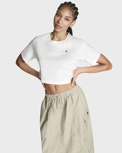 Star Chevron Sporty Boxy Fit T-Shirt White, Back View