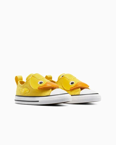 Chuck Taylor All Star One Strap Pool Float Easy On Dandy Lion/Sun Ray/White, Top and Side View