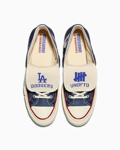 Converse x Dodgers x UNDEFEATED Chuck 70 Navy/Egret/Red, Detail Angle View