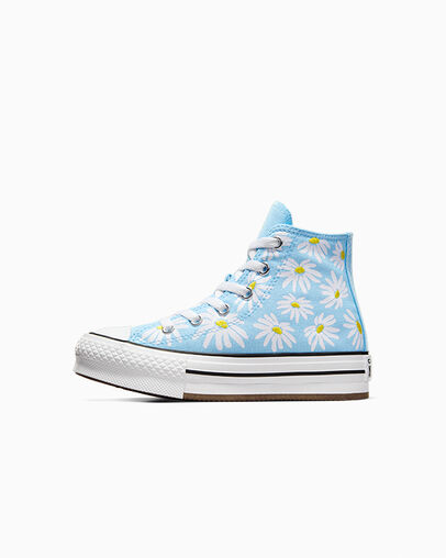Chuck Taylor All Star Lift Platform Floral True Sky/Dandy Lion/White, Inner Side View