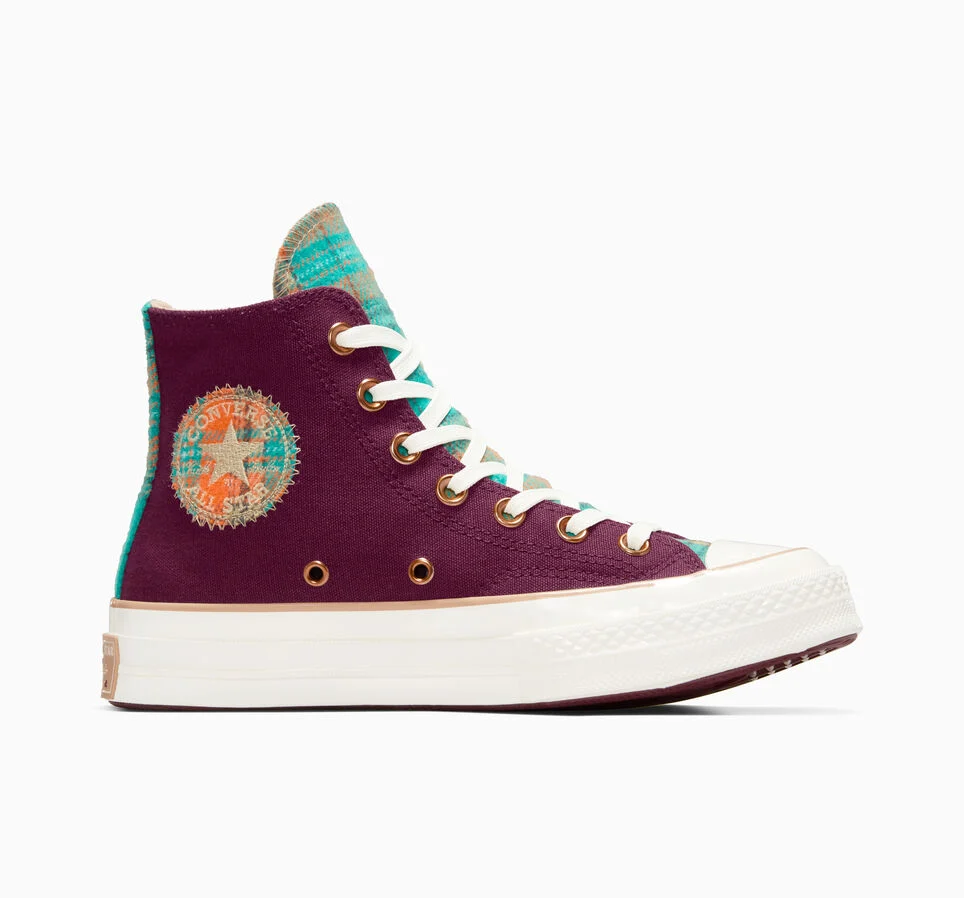 Chuck 70 Canvas & Plaid Deep Bordeaux/Egret