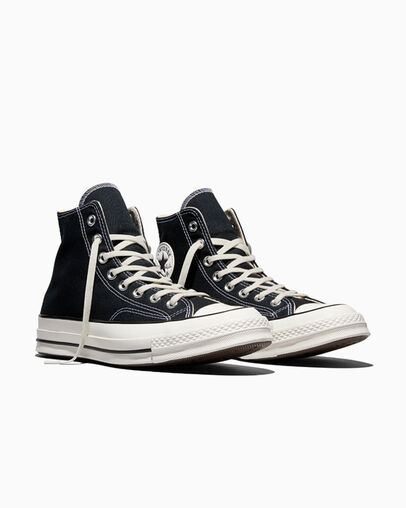 Chuck 70 Canvas Black/Black/Egret, Top and Side View