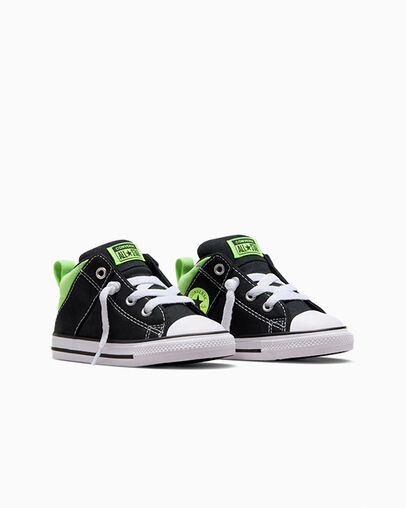 Chuck Taylor All Star Axel Hyper Brights Black/Slime Light/White, Top and Side View