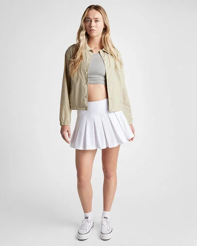 Chuck Taylor Pleated Skirt White, Full Body View