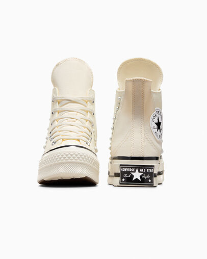 Chuck 70 Plus Y2K Gems Egret/Black/Egret, Heel View