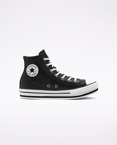 Leather Chuck Taylor All Star Platform Black/White/Black
