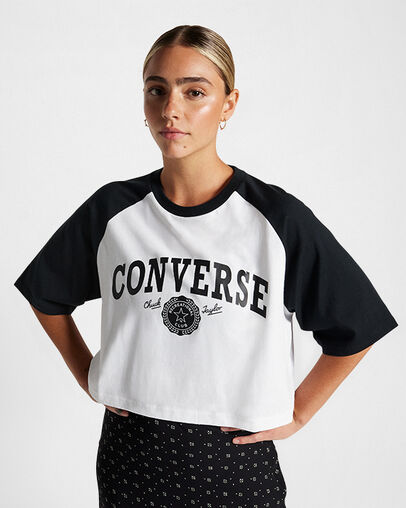 Retro Cropped T-Shirt White, Front View