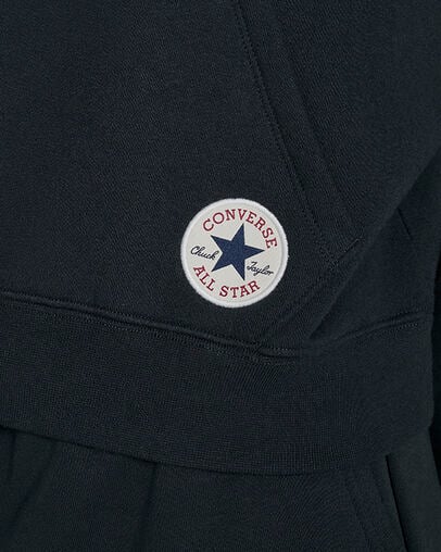 Chuck Taylor All Star Cropped Hoodie Black, Detail View
