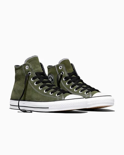 CONS Chuck Taylor All Star Pro Suede Good Natured Green/Black/White, Top and Side View