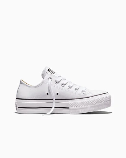 Chuck Taylor All Star Lift Platform Leather White/Black/White, Outer Side View