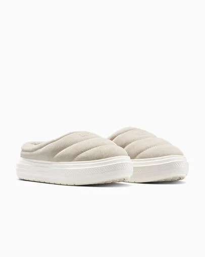 Chuck Taylor All Star Elements Mule Suede Papyrus/Egret/Egret, Top and Side View