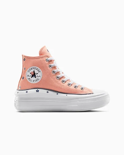 Chuck Taylor All Star Move Platform Petite Petals Vintage Peach/White, Outer Side View