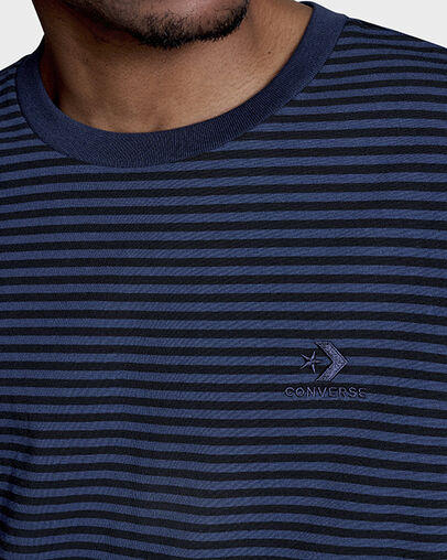 Feeder Stripe T-Shirt Black/Navy Combo, Detail View