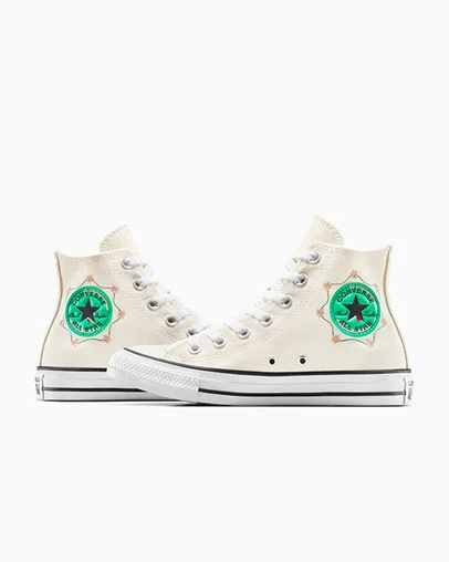 Chuck Taylor All Star Lily Pad Egret/White/Apex Green, Detail Angle View