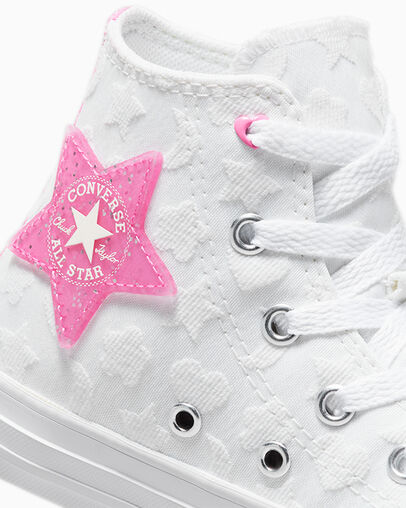 Chuck Taylor All Star Sparkle White/Oops Pink/White, Detail Angle View