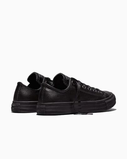 Chuck Taylor All Star Leather Black Mono, Heel View