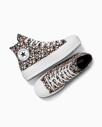 Chuck Taylor All Star Lift Platform Petite Petals Total Eclipse/White, Outer Side View