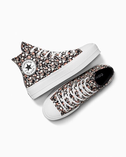 Chuck Taylor All Star Lift Platform Petite Petals Total Eclipse/White, Angled View