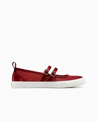 Chuck Taylor All Star Dainty Mary Jane Mesh Park Red/Vintage White/Silver, Outer Side View