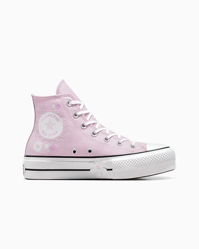 Chuck Taylor All Star Lift Platform Floral Stardust Lilac/White/Black, Outer Side View