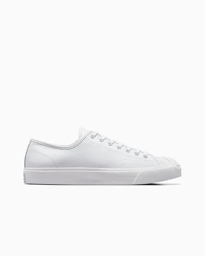 Jack Purcell Leather White/White/White, Outer Side View