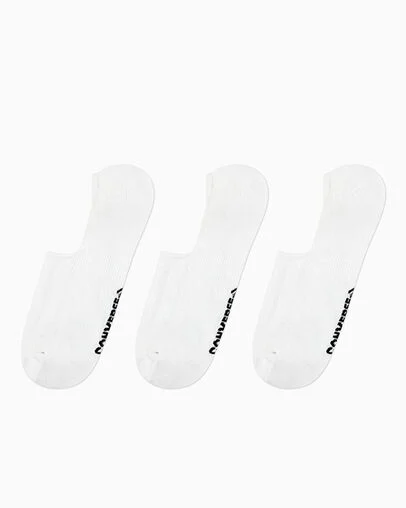 3-Pack Foundational Liner Socks White, Front View