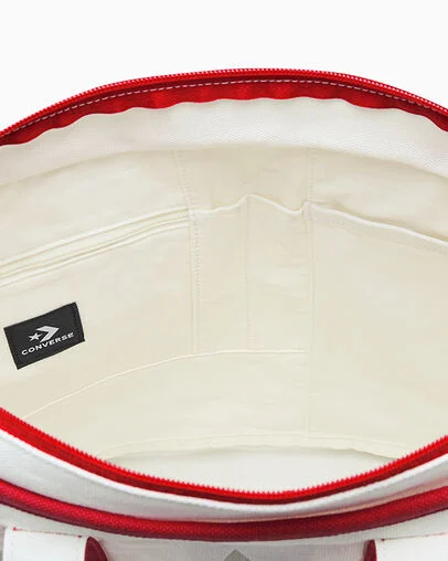 Five Star Canvas Tote Bag Converse Red, Detail View
