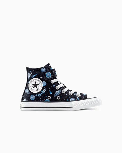 Chuck Taylor All Star Space Explorer Easy-On Black/White/Slacker Blue, Outer Side View