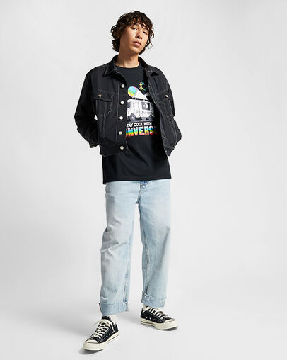Snow Cone Graphic Loose Fit T-Shirt Converse Black, Full Body View