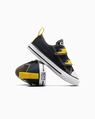 Chuck Taylor All Star Electric Bolt Easy-On Black/Golden Wren, Detail Angle View