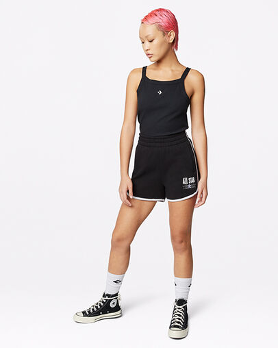 Twisted Varsity Short Black, Full Body View