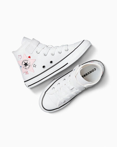 Chuck Taylor All Star Easy-On Doodles White/Pink Frosting/My Jam, Angled View